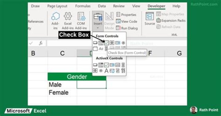 How insert checkbox in excel?