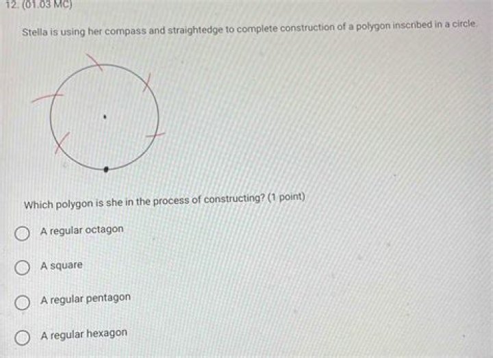 When constructing an inscribed polygon with a compass and straightedge?