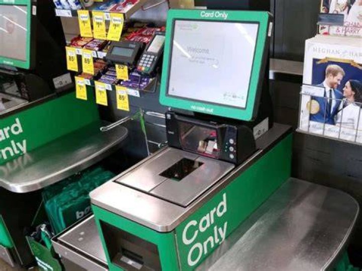 When were self checkouts invented?